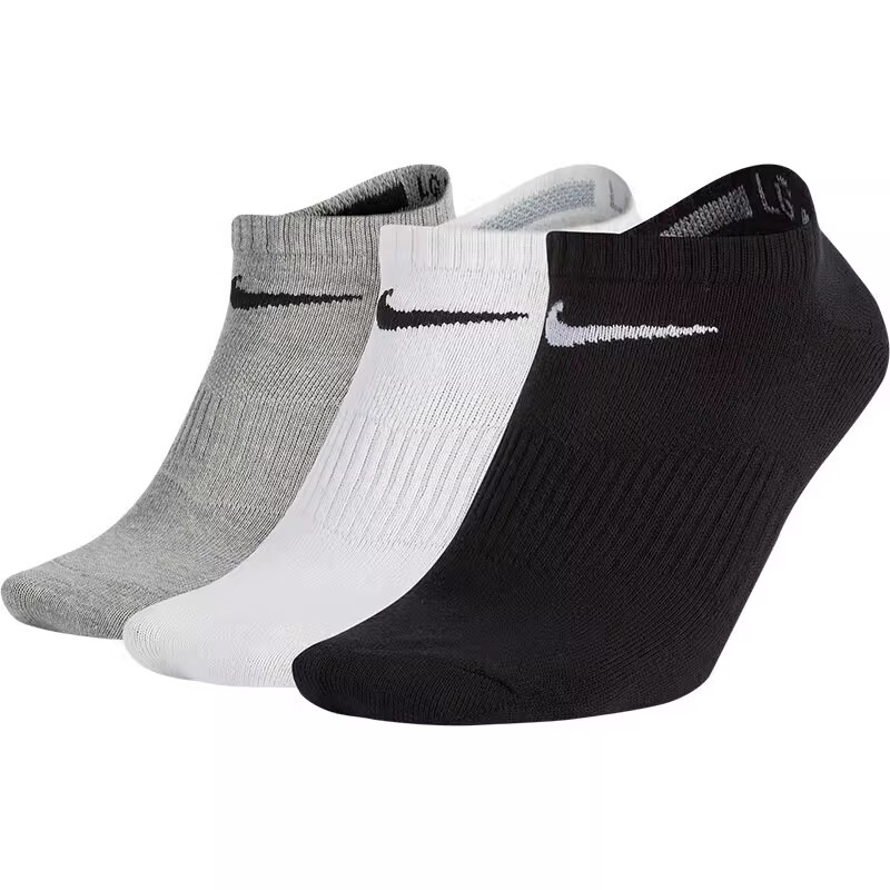 Nike Men's and Women's Socks Spring New Three-Pair Pack Training Sweat-Absorbent Breathable Basketball Sports Casual Socks Sx4705-901