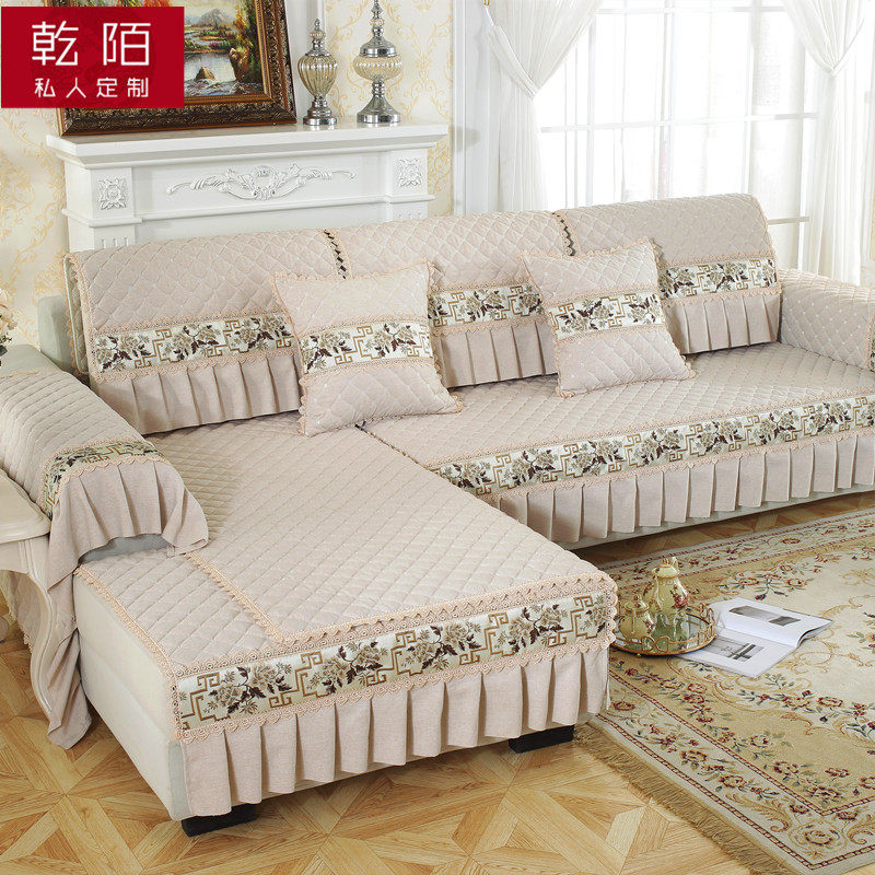 Sofa cushion Four seasons universal European-style fabric non-slip modern minimalist full bag Cushion Universal Sofa Cover Scarlet