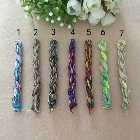 Dây chuyền ngọc bích Đài Loan DIY vòng tay màu dây màu gradient 1.0MM vòng cổ dây vòng vòng dây chân vòng tay bện dây thừng - Vòng chân vòng chân cá chép nữ