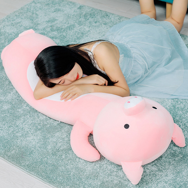 Cute pig pig strip sleeping pillow plush toy pig doll girl doll doll children's birthday gift
