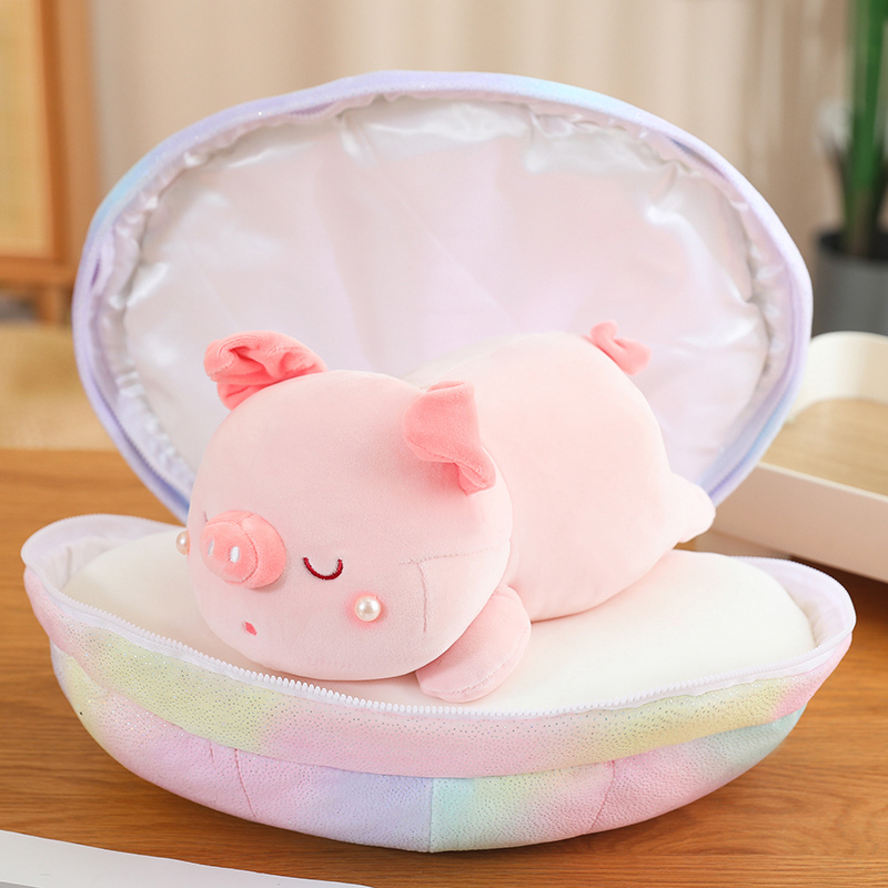 Cute Shell Pearl Pig Plush Toy Doll Pillow River Clam Stuffed Animal Cute Shell Pearl Pig Plush Toy Doll Pillow River Clam Stuffed Animal