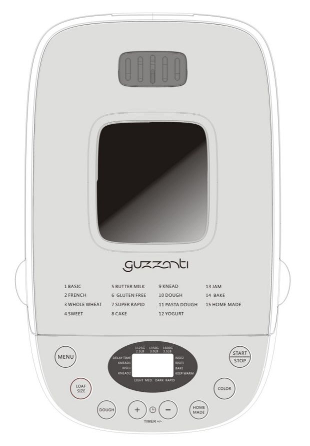 Cửa hàng bánh mì tự động Guzzanti GZ 635 ở nước ngoài, công suất tùy chọn 900 W - Máy bánh mì máy nướng bánh mì bear