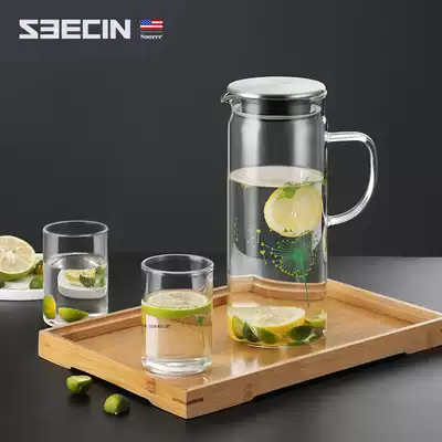 American seecin cold kettle summer large capacity glass high temperature explosion-proof household living room set cold kettle
