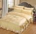 Váy ngủ satin châu Âu bốn mảnh lụa Hàn Quốc chăn công chúa bao gồm giường 1,5m / 1,8m bộ chăn ga gối đệm cưới Bộ đồ giường bốn mảnh