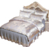 Váy ngủ satin châu Âu bốn mảnh lụa Hàn Quốc chăn công chúa bao gồm giường 1,5m / 1,8m bộ chăn ga gối đệm cưới Bộ đồ giường bốn mảnh