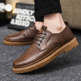 Мужская весенняя рабочая дышащая обувь в английском стиле, классический костюм для отдыха для кожаной обуви, водонепроницаемые модные туфли