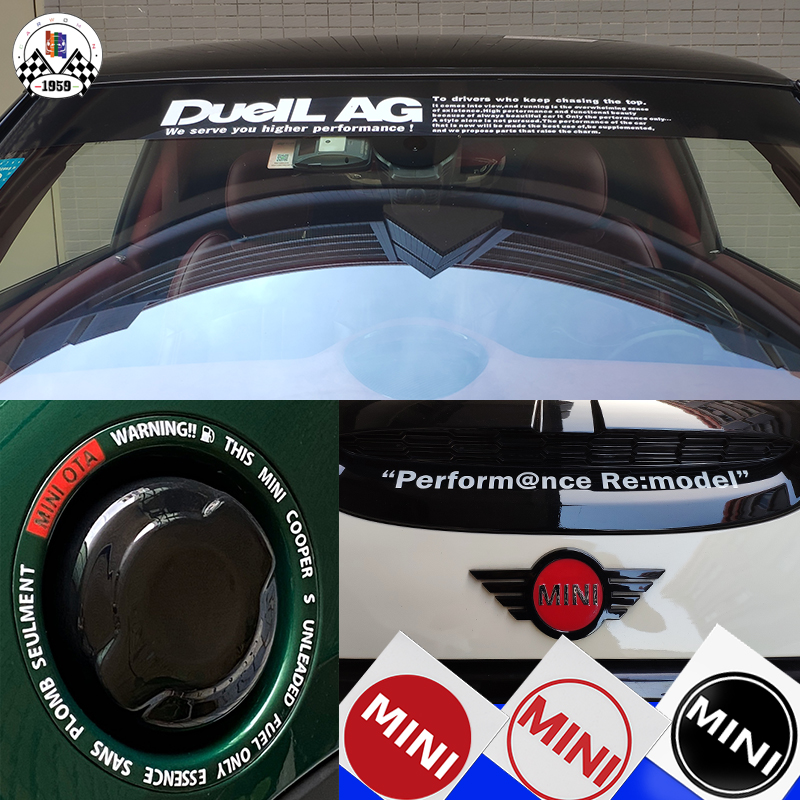 mini F56 R56 personality decorative stickers front gear AG stickers Fuel tank cover outer ring letters stickers front and rear labels stickers pull flowers