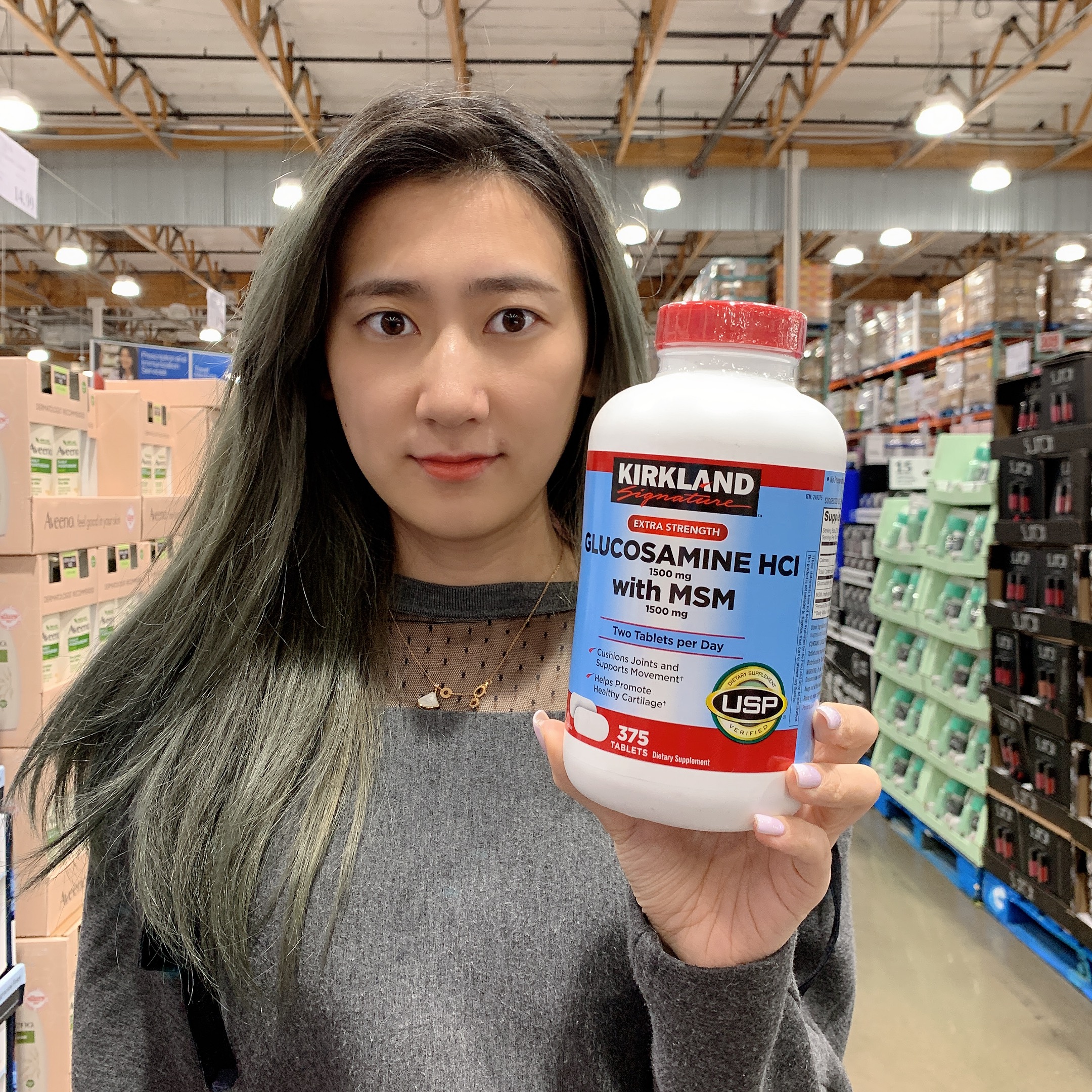 Kirkland Wibone Force Kirkland HCI Hydrochloric Acid amino glucose MSM imports 375 grains