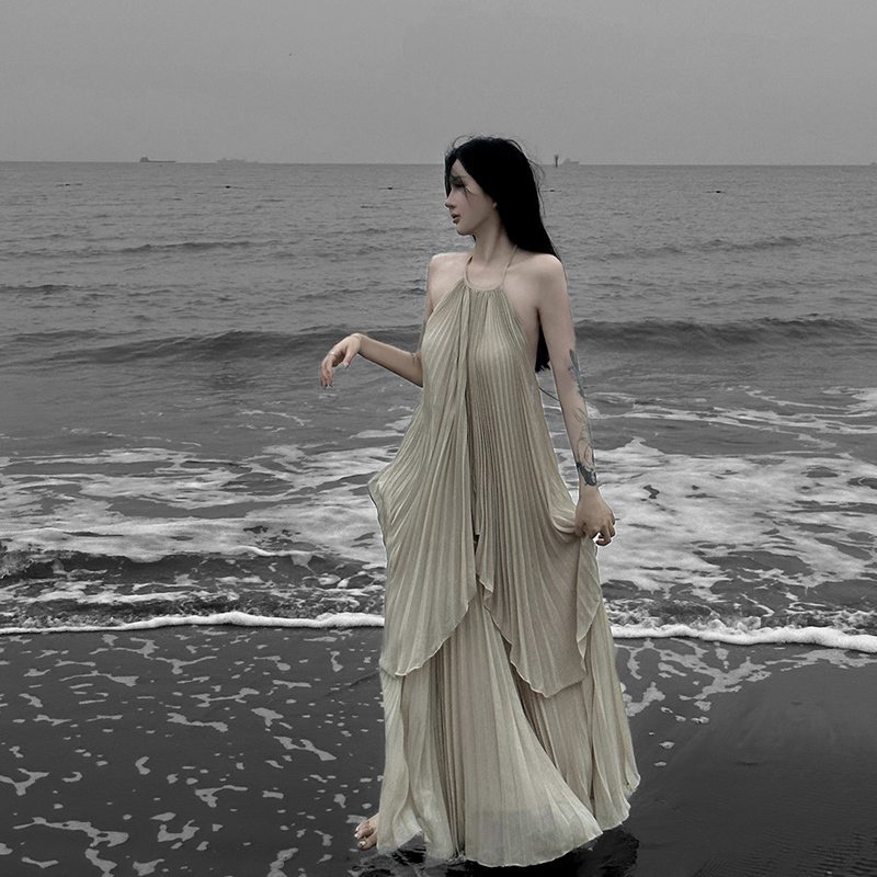 Hi Momo【Original Store_High-Quality Products】(Pleated Outfit) Beach Vacation Atmosphere Photo Shoot Goddess Outfit Hi Momo【Original Store_High-Quality Products】(Pleated Outfit) Beach Vacation Atmosphere Photo Shoot Goddess Outfit