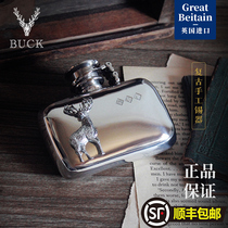 (Lucky Deer) Same-day delivery BUCK portable flask 3 ounces of handmade tinware imported from the UK
