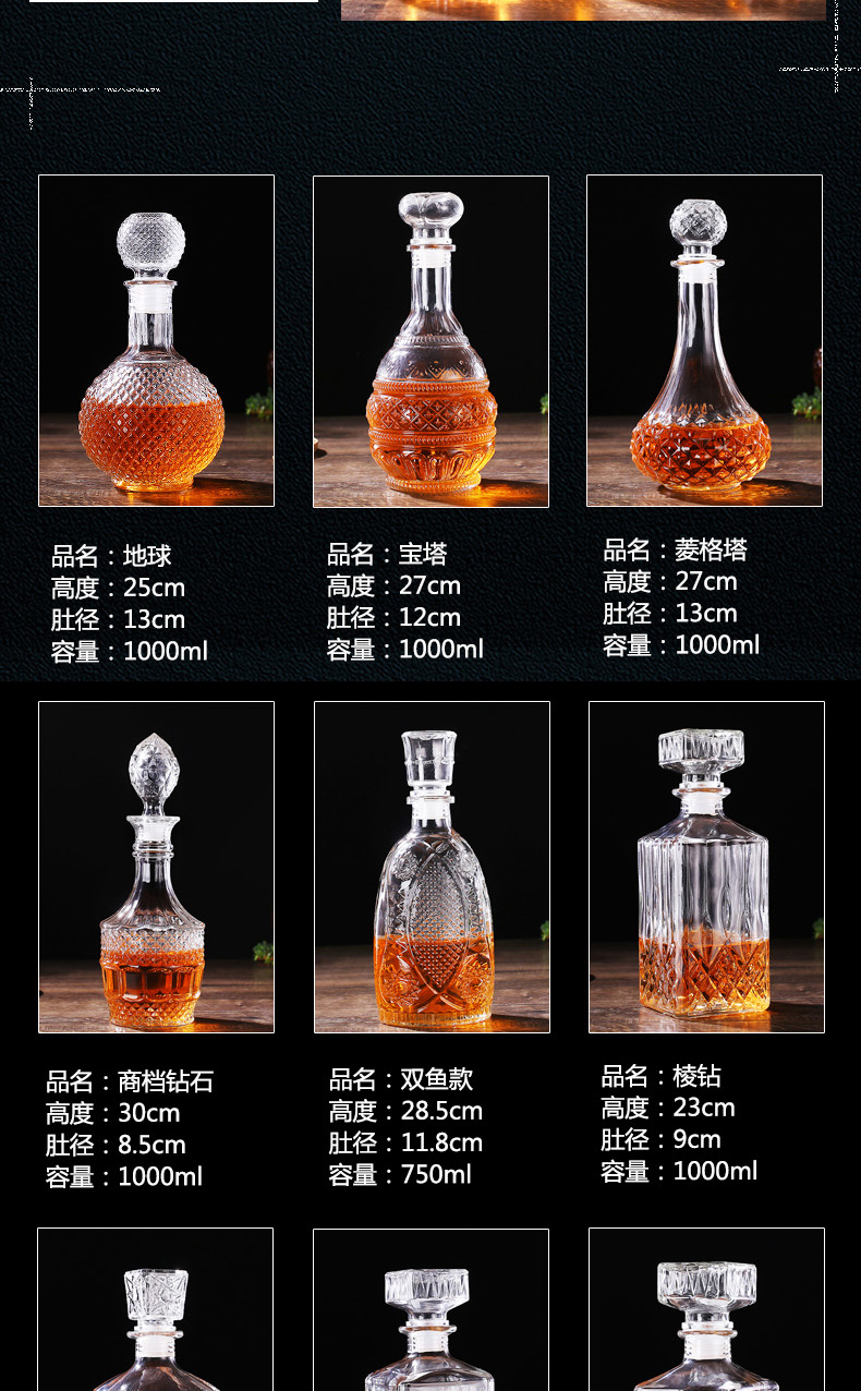 Ly rượu vang đỏ chai decanter chai rượu trang trí sáng tạo chai rỗng XO tách rượu vang trắng chai rượu đặt hộ gia đình - Rượu vang ly rượu vang trắng