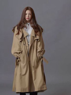 Virgine Пересечение иметь дело с южная корея восточные ворота новый свободный ремень вращающейся манжеты плеча тянуть женские модели ветровка длина