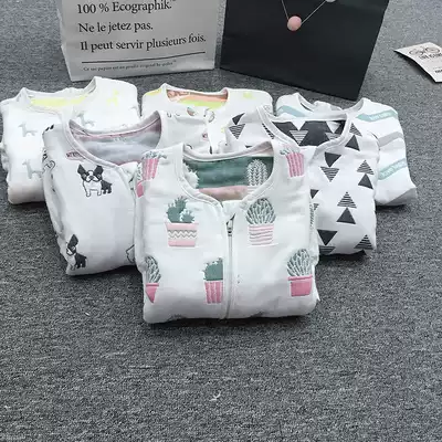 Gauze sleeping bag baby sleeping bag four seasons Universal 6 layer children Spring and Autumn boneless sleeping bag baby split leg sleeping bag thin