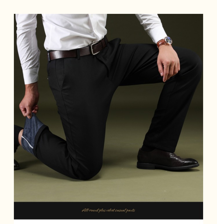 Cộng thêm quần nhung nam dày mùa thu và mùa đông áo suit nam