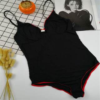 L size summer ultra-thin modal fabric triangle jumpsuit home sleeping body night clothes can be opened in black