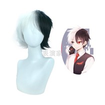 New Projectile Theory Breaking Pellet Wheel Dance Black & White Bear Anthroptic Black Jack Short Hair Cosplay Wig
