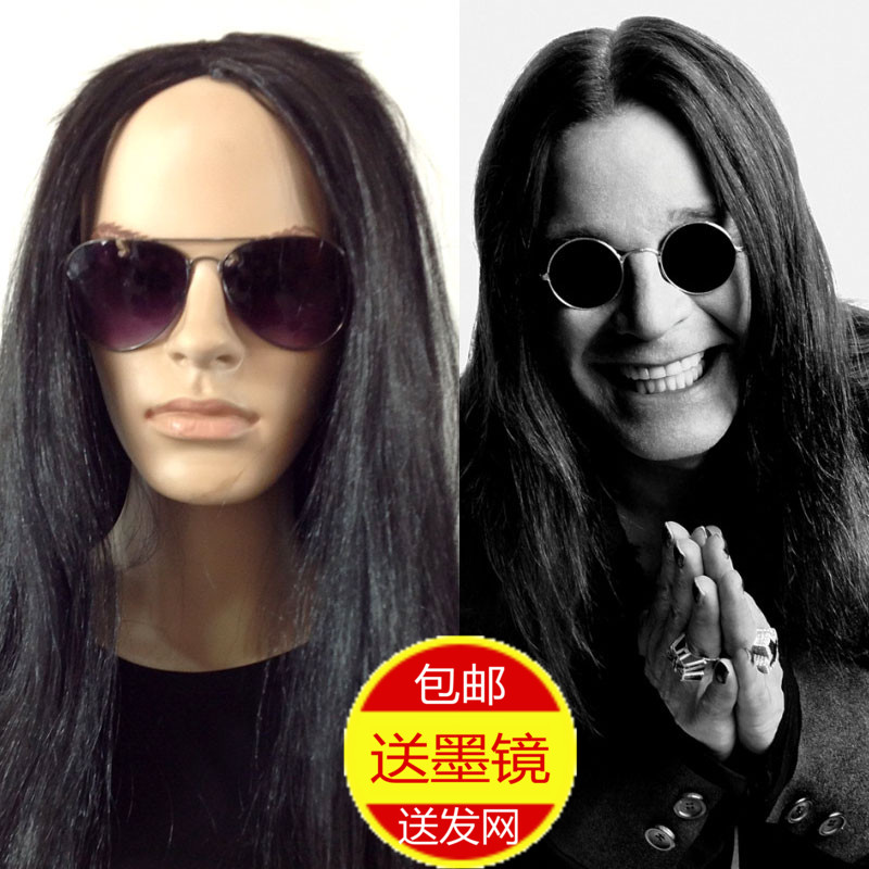 2022 New Ozzy Ozzy Osborne Rock Stage Show Dibar Ballroom Black Long Straight Men Wig