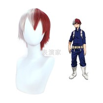 My Hero Academy Buzz Frozen Red White Bicolor Red White Gradient Styling Cartoon Cos Wig