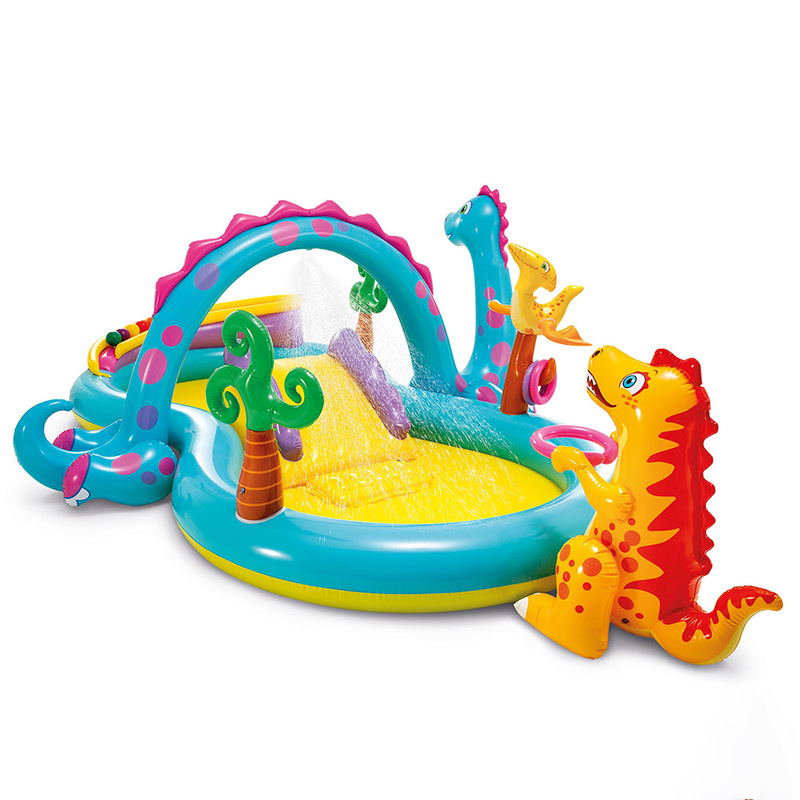 Swimming pool children inflatable thickened family enlarged INTEX dinosaur water park with slide sprinkler pool