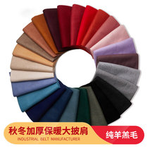 2021 new Inner Mongolia 100% pure wool scarf shawl female winter thickened warm pure coloured lamb hair scarf