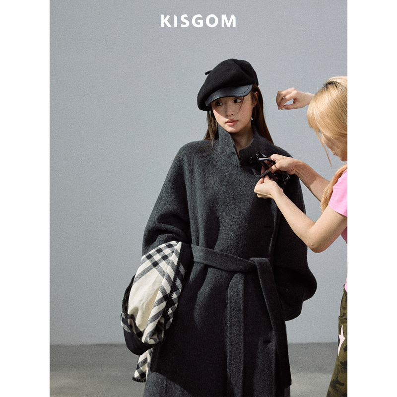 General Manager Wang/ "Breath of Time" Wool Double-Sided Coat for Women, New Cashmere Woolen Winter Coat