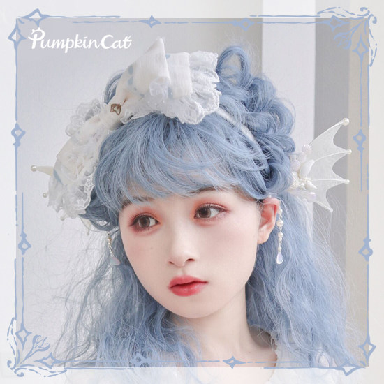 Pumpkin cat glass tear bottle of tropical fish headdress butterfly - tip hoop and ear decoration