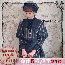 Pumpkin cat elegant Charlotte striped dress LOLITA