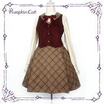 (Sell Show) Pumpkin Cat Detective College of Primary vest half skirt