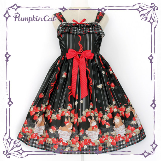 (Sold Out Display)Pumpkin Cat Ichigo Cup Rabbit Strawberry Tea Cup Rabbit-JSK Simple Type