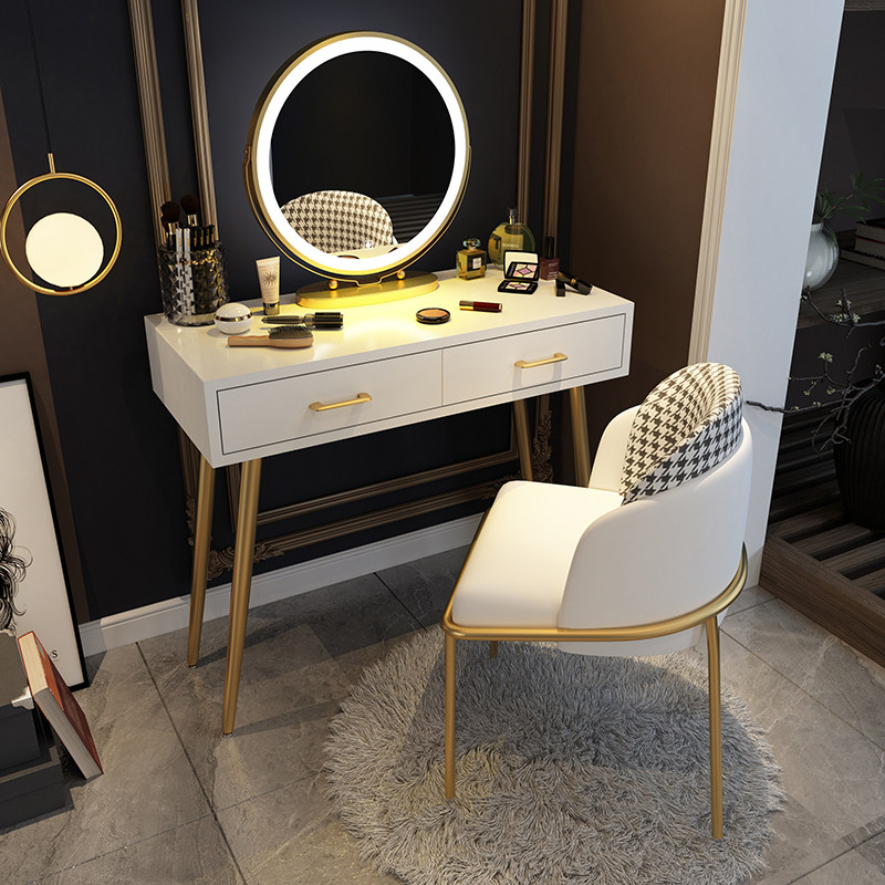 2022 new bedroom modern minimalist light extravaganza red ins wind small family Mini Nordic solid wood Makeup Table