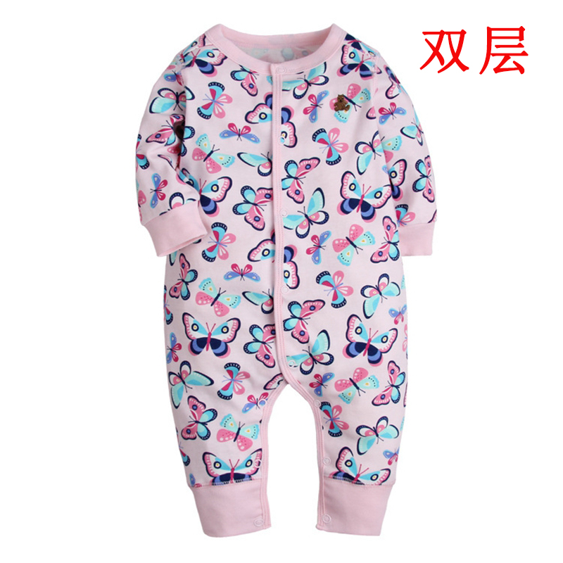 Cotton dài tay cho bé sơ sinh mùa thu và mùa đông Đồ ngủ hai lớp nam và nữ bexinhshop shop