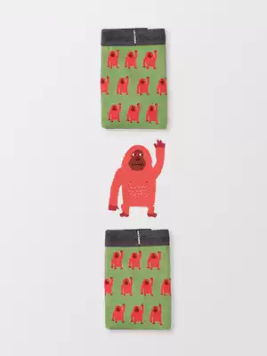 Gorilla couple underwear men's boxer women's triangle cotton breathable printing middle waist youth personality cartoon fun