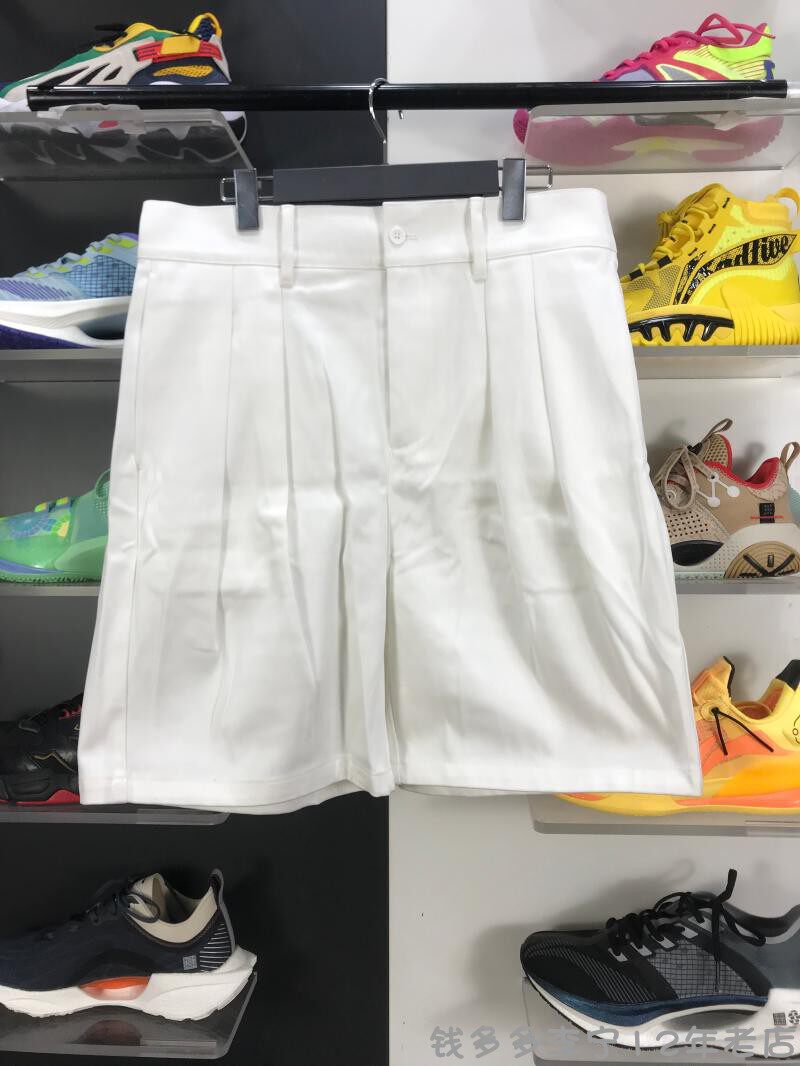 China Li Ning men's sports life series pure white breathable sports casual national trend overalls shorts AKSP149