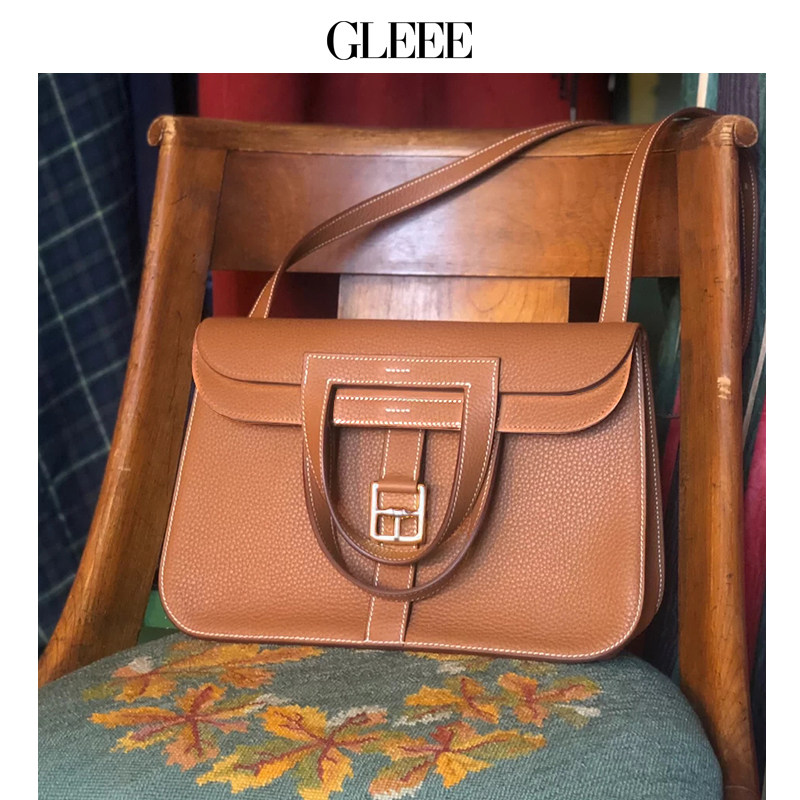 High-definition version good leather Harazan mini handbag 31cm horseshoe buckle hand-sewn one-shoulder diagonal envelope bag