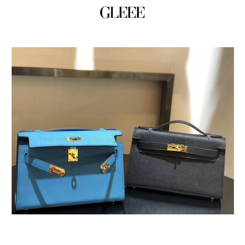 Full leather inside and outside Palm pattern leather Kelly bag pig nose chain Kelly generation mini Kelly bag mini bag