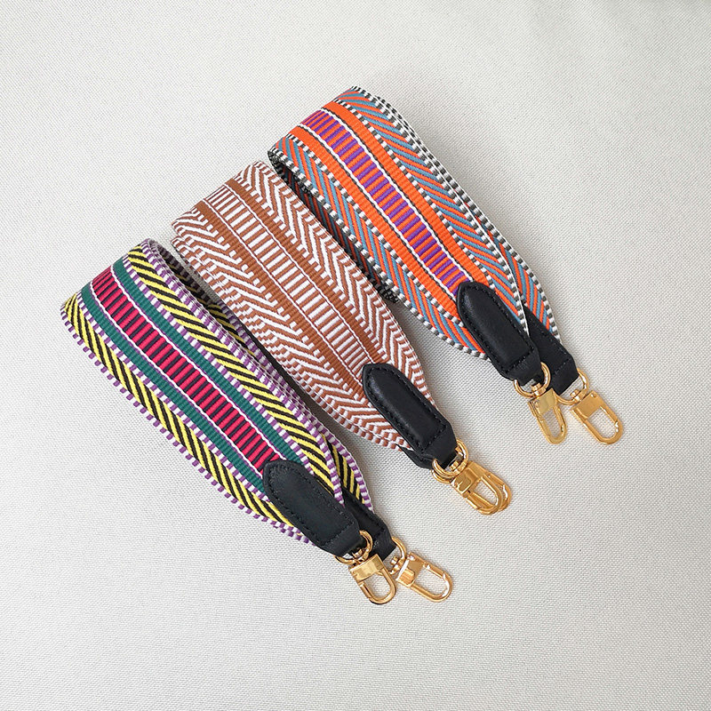 Light Extravagant Quality Bag Shoulder Strap Single Shoulder Skew Cross With Colorful Double-sided Wide Shoulder Strap Webbing Accessories Genuine Leather Single Sell Accessories