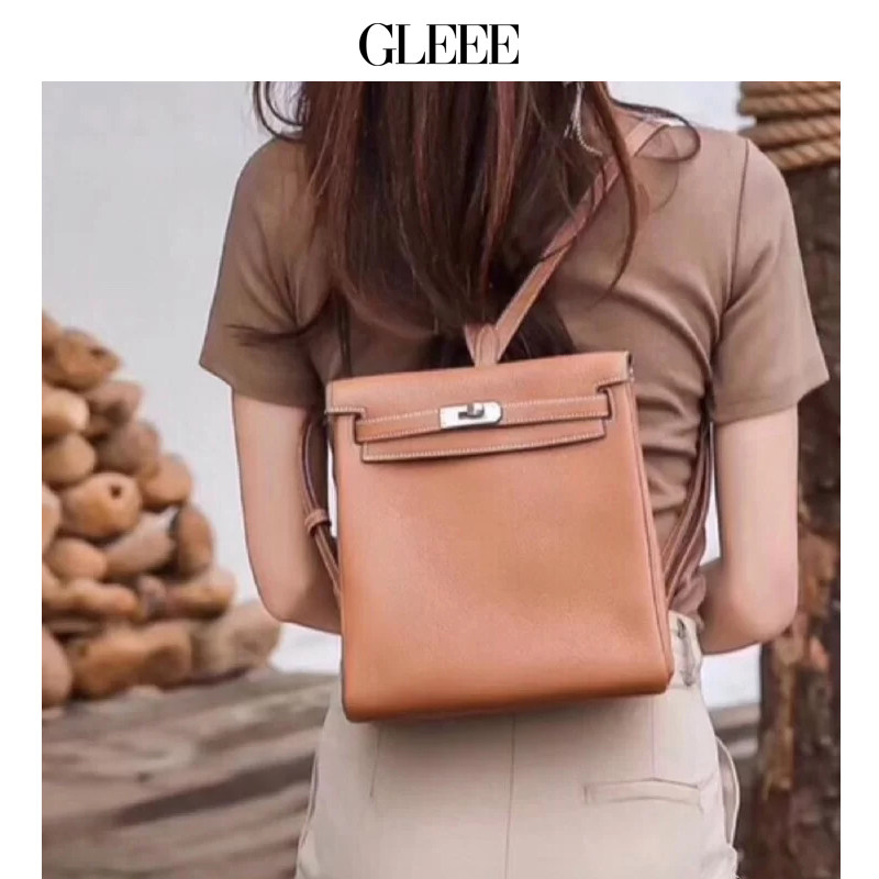 Haute Couture Leather Backpack Kelly Bag Classic ADO Backpack Togo First Layer Leather Small Backpack Soft Leather