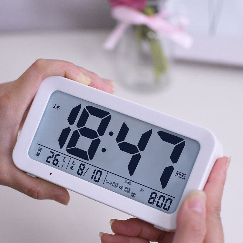 Alarm clock all point recharge music Lunar night light student blind electronic clock alarm silence vibration countdown