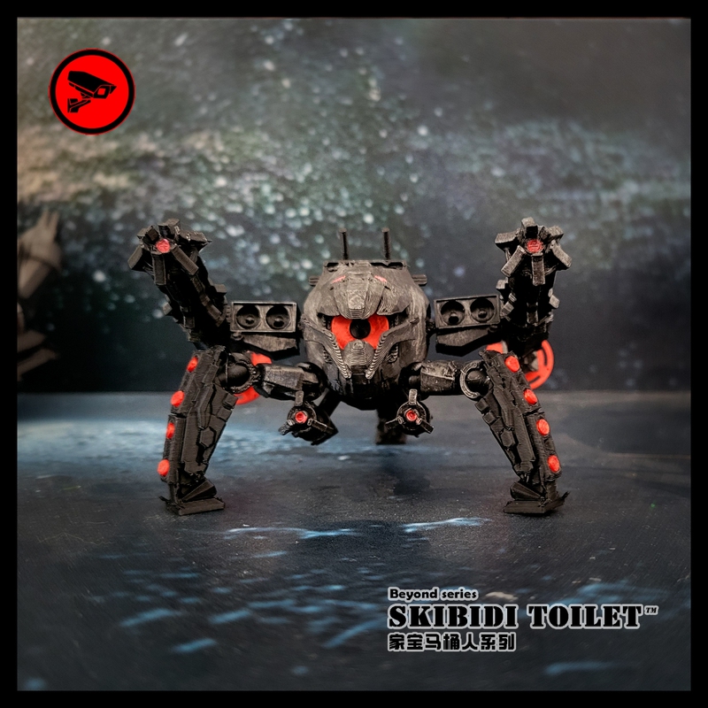 Toilet Man Warrior/Monitor Man Warrior Enhanced Spider Sound Beast 2.0 Figure, Movable Joints