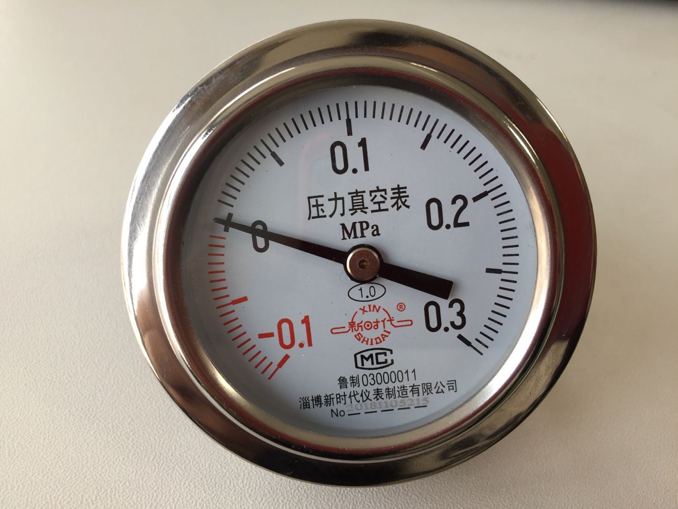 淄博新时代压力真空表-0.1-0.3MPaY60山东新华立式灭菌器压力表