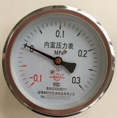 淄博新时代内室压力表-0.1-0.3MPa夹层压力表山东新华脉动灭菌器