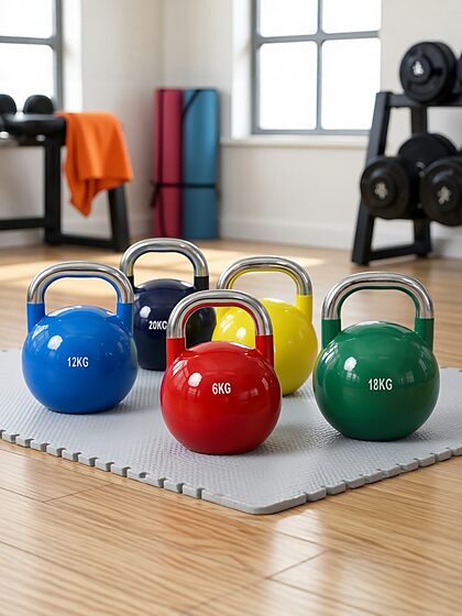Double-Layer Steel Kettlebell Rack 4-32kg Set for Home Gym, Commercial Use, Personal Training, Kettlebell Lifting