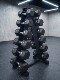 New Hexagonal Rubber-Coated Fixed Dumbbells for Men, Commercial Three-Layer Ten-Piece Dumbbell Rack Set for Personal Training and Strength Fitness