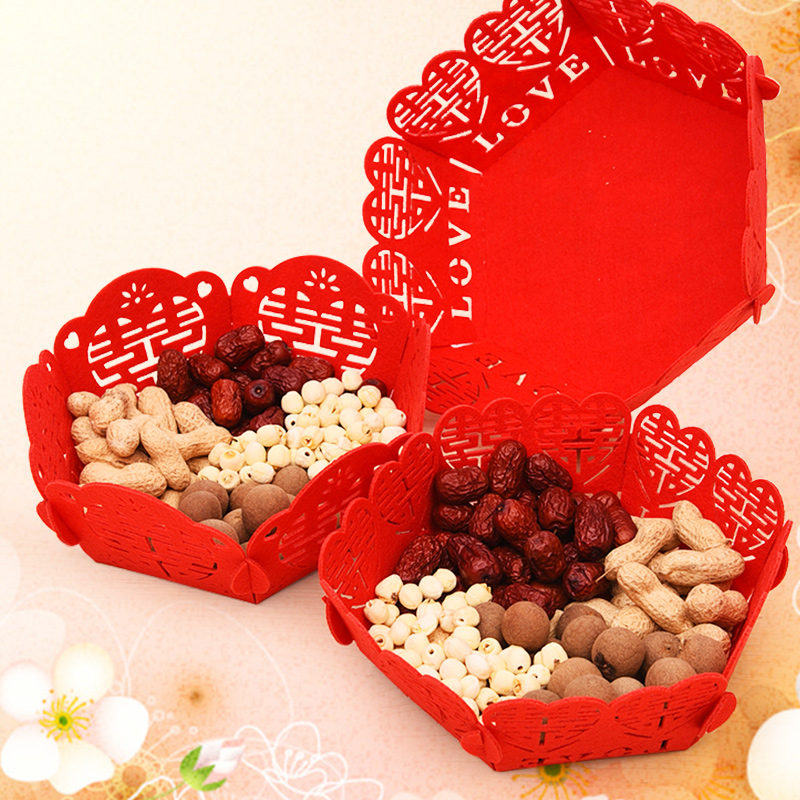 Creative wedding supplies Nonwoven candy dish wedding plate wedding props candy melon peanut candy plate