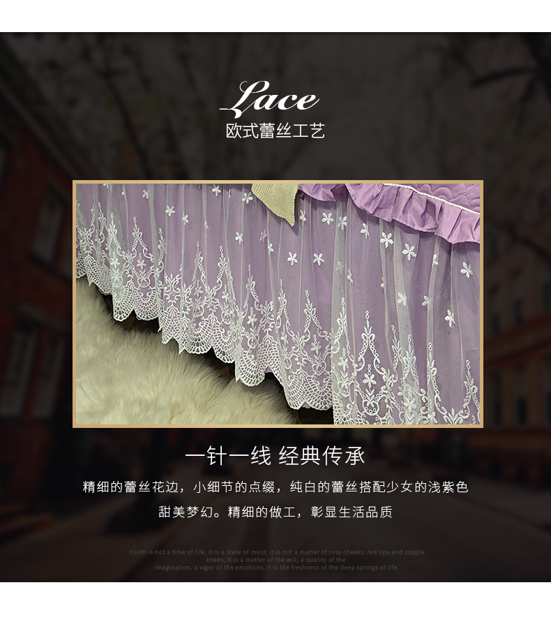 Giấc mơ đẹp, thậm chí châu Âu thêu ren giường ngủ váy đơn mảnh bông đôi Simmons bảo vệ bìa - Váy Petti drap giường có viền
