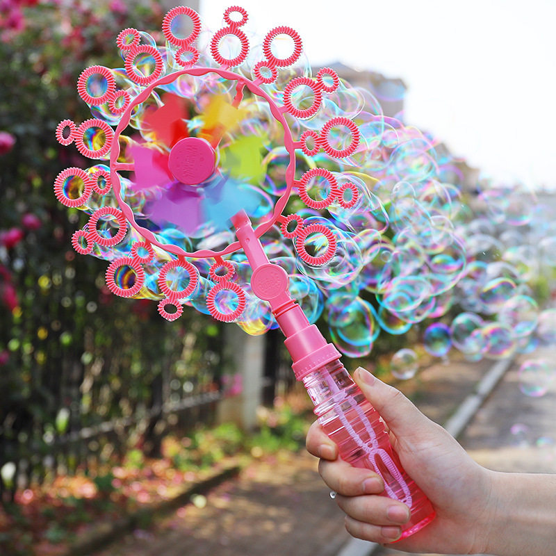 Children's Windmill Bubble Machine Douyin Net Red Same Bubble Machine Outdoor Manual Handheld Bubble Blowing Gun Toy Gift