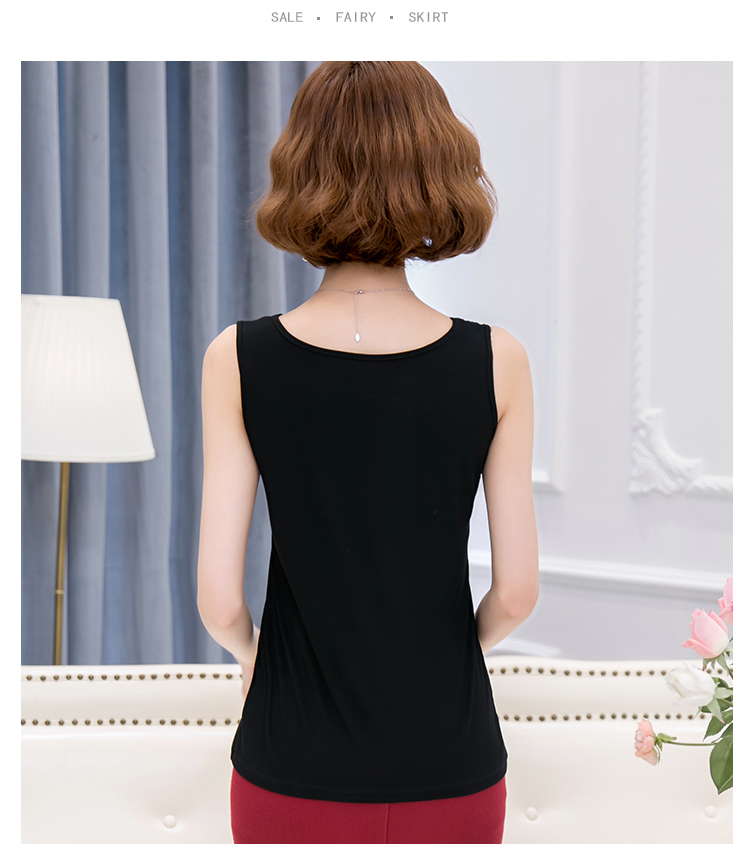Camisole nữ bên trong hè 2019 phiên bản mới của phụ nữ Hàn Quốc với kiểu dáng liền thân ngắn tay màu đen. - Áo ba lỗ áo thun nữ