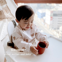 Baby anti-dressing Dottodot with the same Korean waterproof blouse ins wind childrens baby eating bib bib