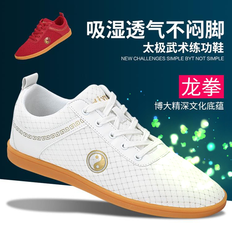 Dragon Fist Spring Summer Breathable Leka Mesh Chen Jiagou Tai Chi Shoes Canvas Bull Gluten Bottom Exercises Men And Women Tai Chi Kung Fu Shoes