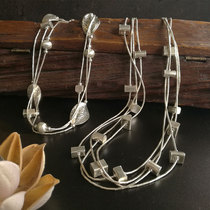 Sweater chain 2022 New Tide long necklace multi-layer stack wearing female niche design sense Thai handmade silver ornaments